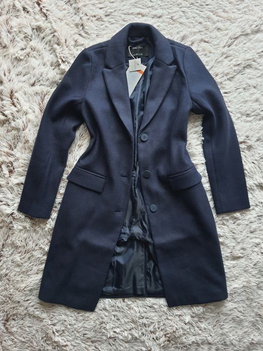 Nowy, granatowy płaszcz Sinsay