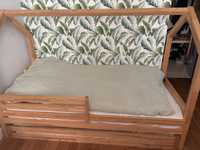 Drewniane podwójne łóżko,domek
