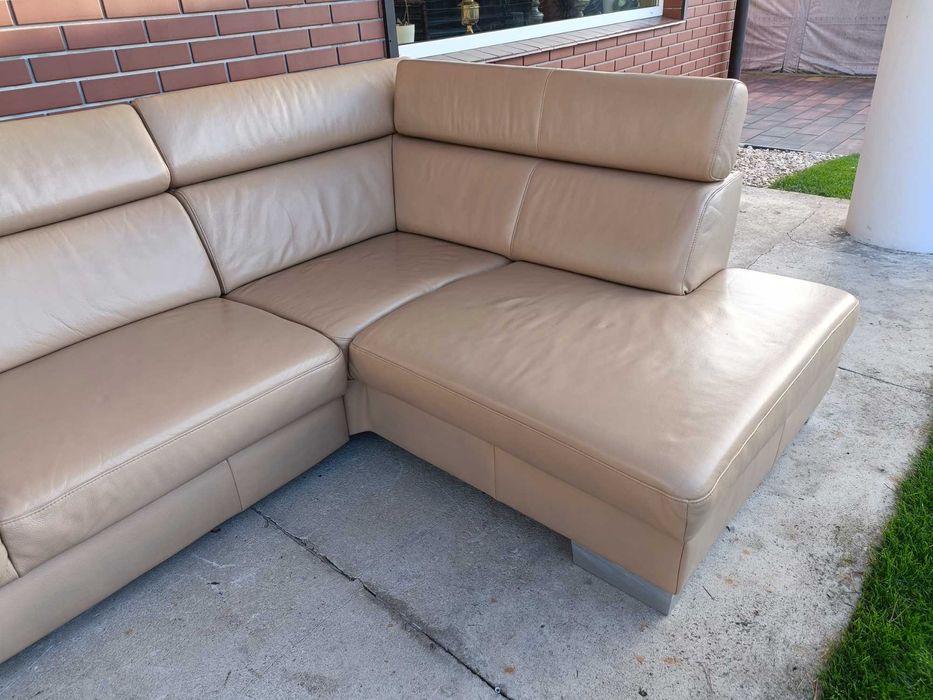 Sprzedam narożnik ze skory -Skóra -skórzany –skórzana -skórzane