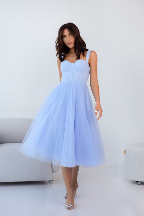 Вечірня сукня блакитного кольору. Розмір 36(S)