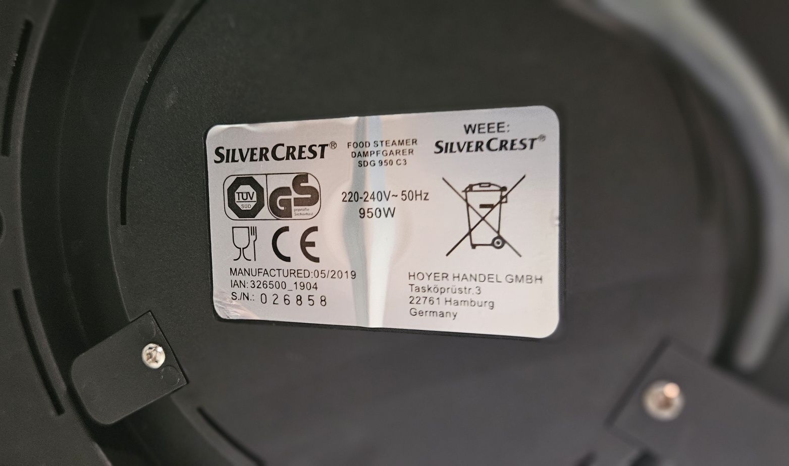 Silvercrest - parowar Lidl