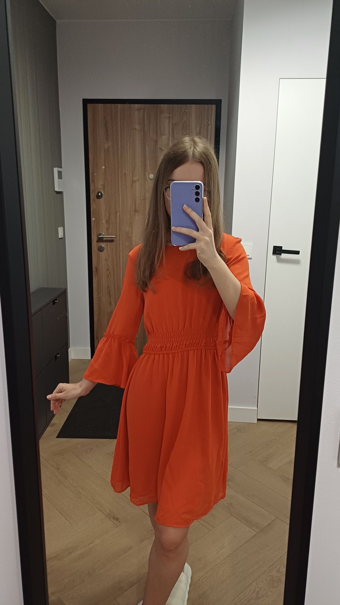 Pomarańczowa sukienka boho H&M