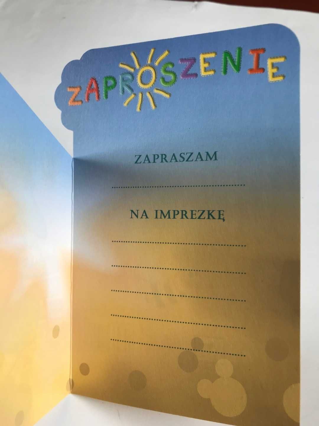 Zaproszenie urodzinowe koperta brokat chłopiec 10sztuk