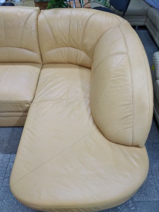 Кожаный шкіряний угловой диван со спальным местом (191201)