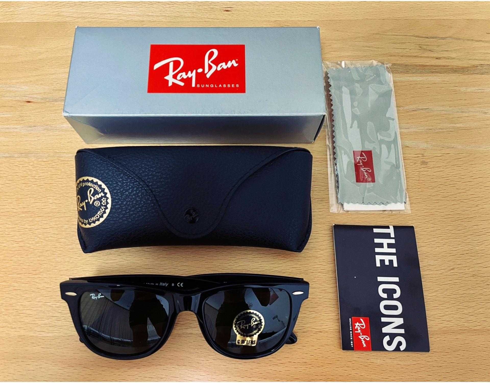 Ray-Ban Wayfarer Sunglasses Black/Green (RB2140)