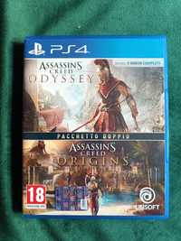 Gra Assassin's Creed Odysey, Origins PS4, 2 gry