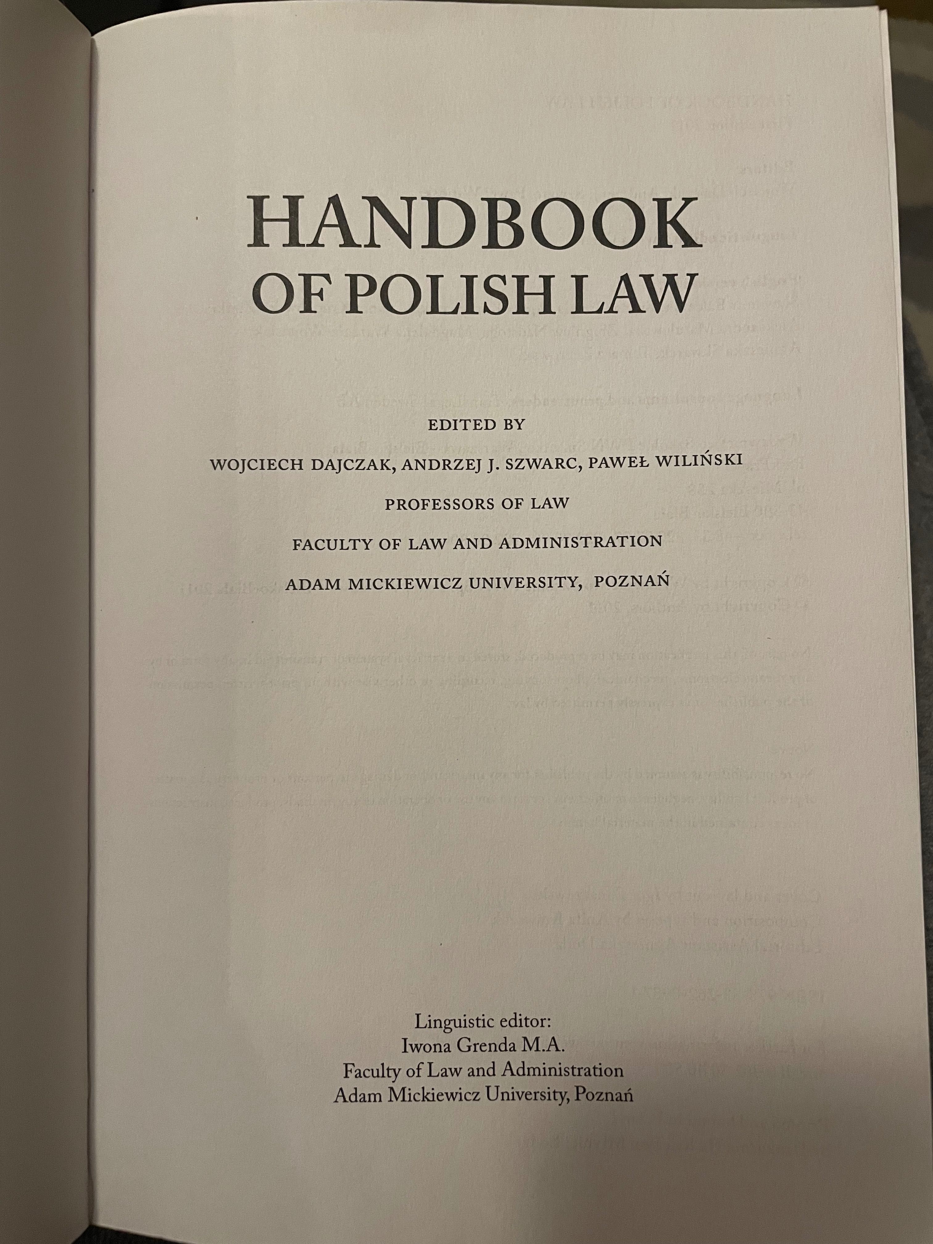 Handbook of polish law, Dajczak, Szwarc