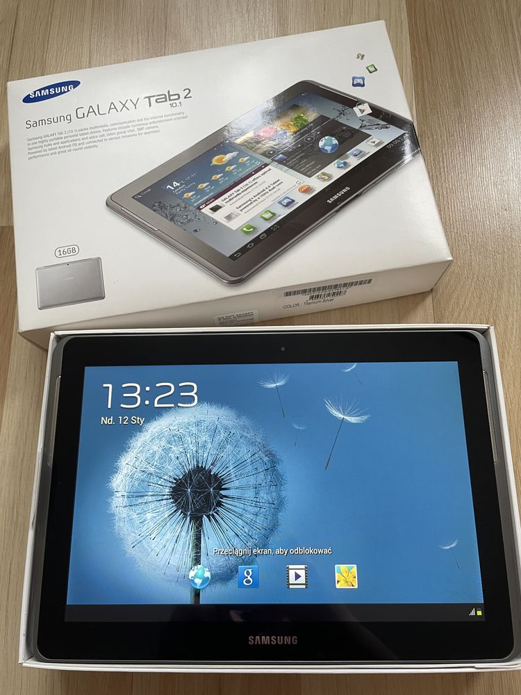 Tablet Samsung Galaxy Tab 2 10.1 P5100, komplet + etui, sprawny, SIM