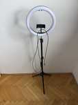 Lampa ring light Mozos z pilotem i statywem – LED, USB
