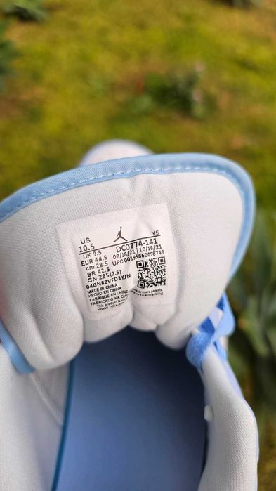 Sapatilhas Nike Jordan 1 Low White 'Ice Blue' - Branco e Azul