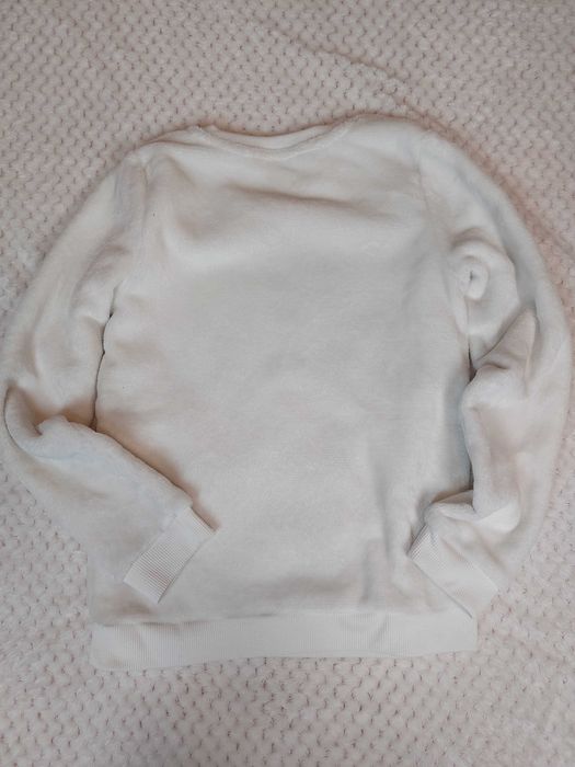 Biały świąteczny sweter dla dziewczynki, H&M, rozmiar 134-140