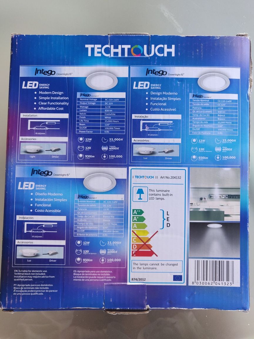 Led encastrar 12w = 67w Intego Downlight 6"