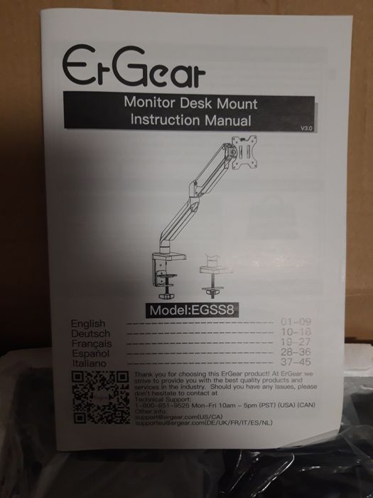 Uchwyt do monitora 13-32" max 8 kg ErGear model EGSS8.