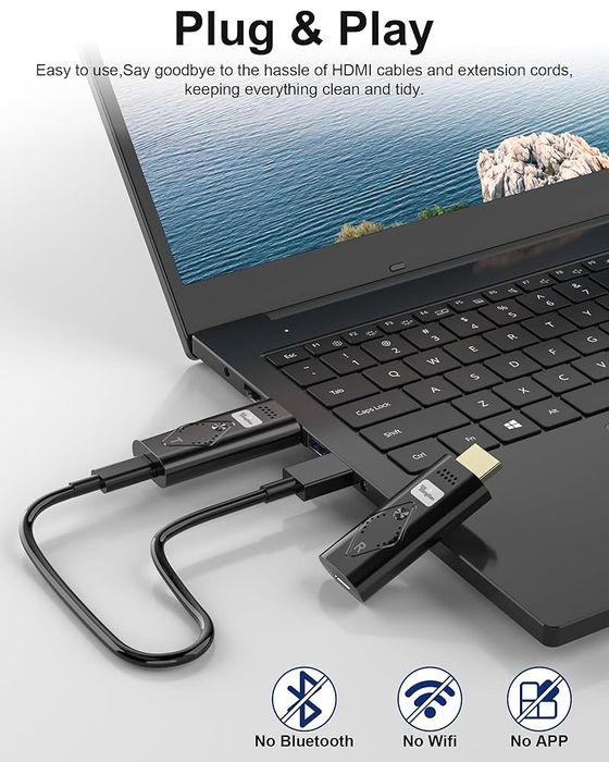 Комплект бездротового розширювача HDMI, Plug and Play