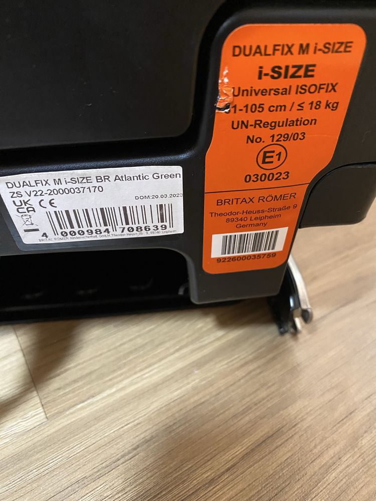 Автокресло Britax-Romer Dualfix I-Size V22 Atlantic Green до 4,5 лет