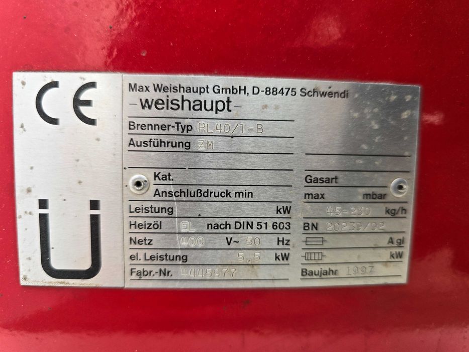 Weishaupt  palnik olejowy RL 40/1-B ZM modulacja  min.500 -max.2500 kW
