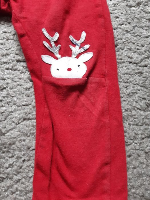 Legginsy świąteczne bluzka świąteczna Zestaw świąteczny 86 cm