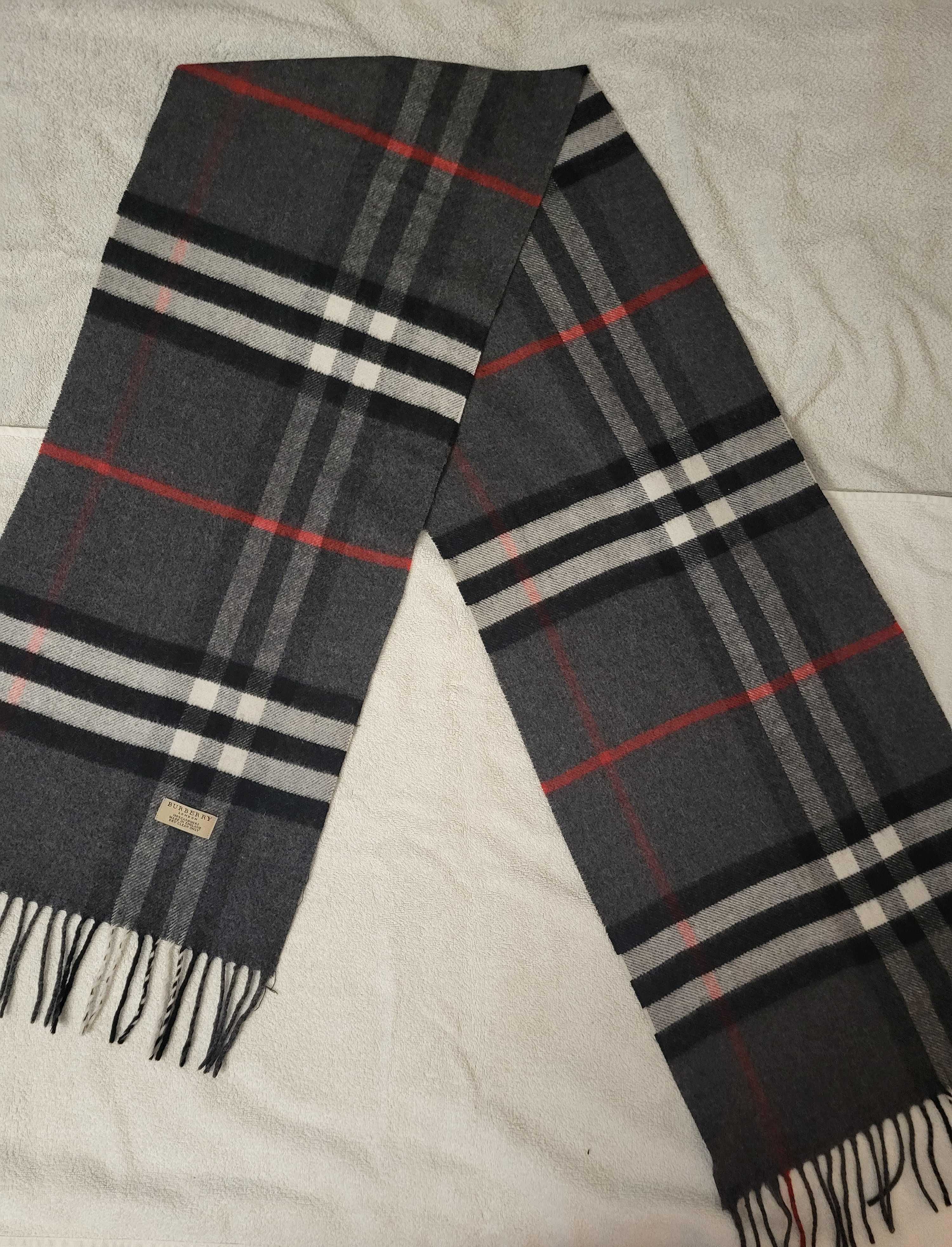 Burberry sliczny szalik oryginalny 100% cashmere idealny