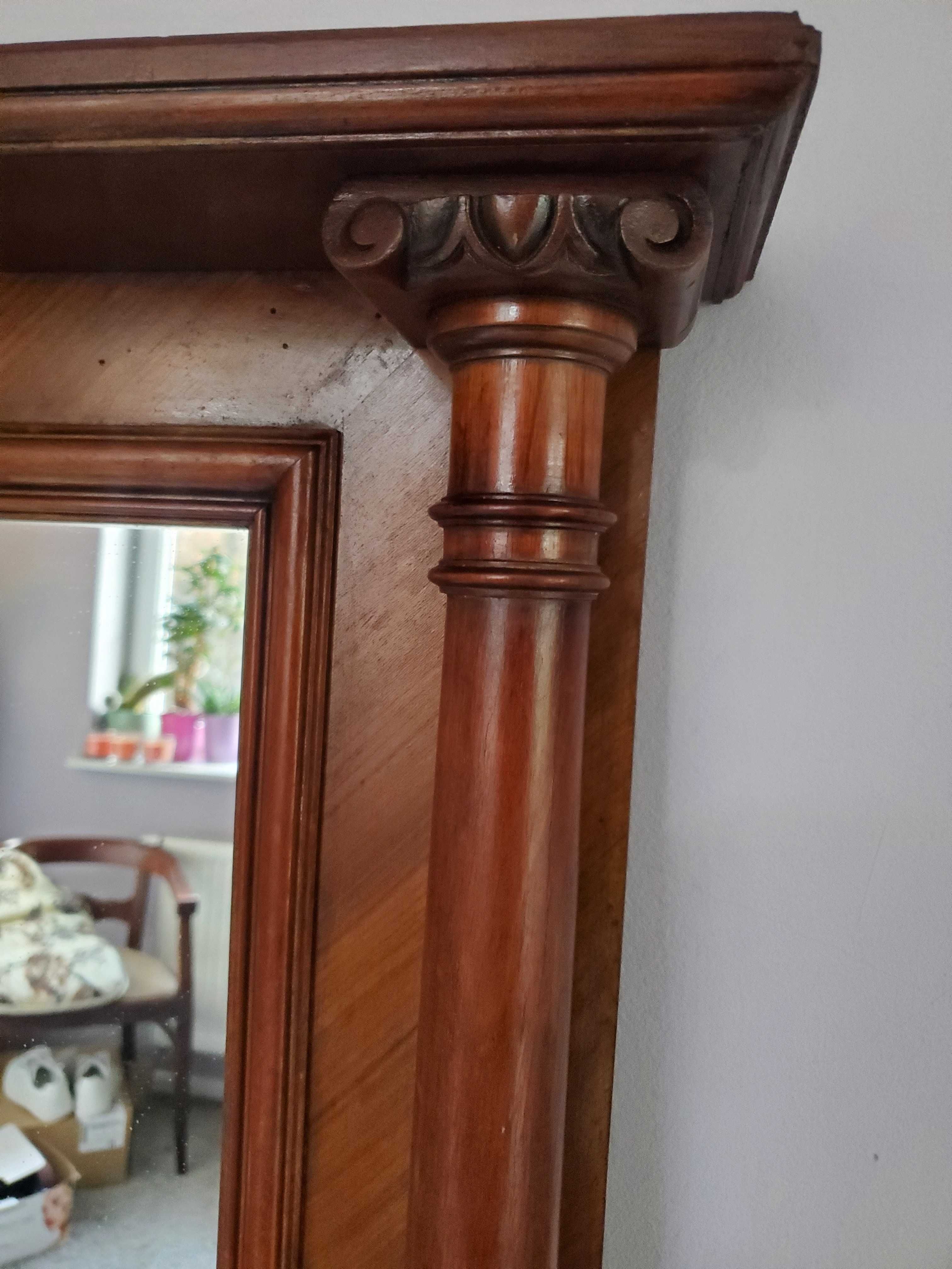 Duże drewniane lustro eklektyk Antyk Józefów