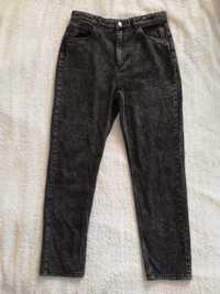 Grafitowe marmurkowe spodnie jeansowe jeansy boyfriend H&M 152 j nowe