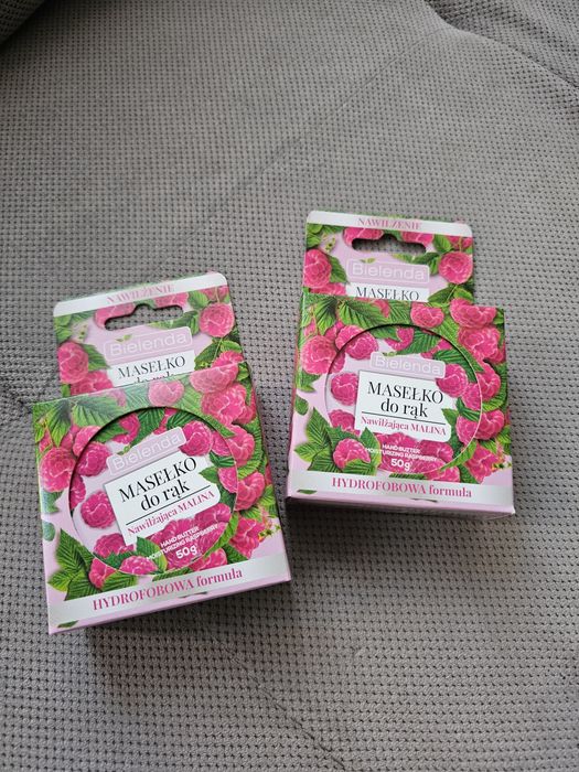 2x Bielenda nawilżające masełko balsam do rąk malina, malinowe 50ml