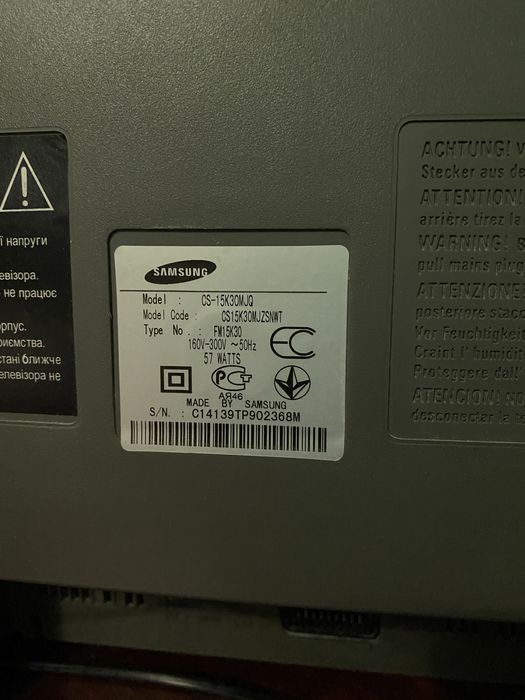 Продам телевізор Samsung CS-15K30MJQ + приставка т2