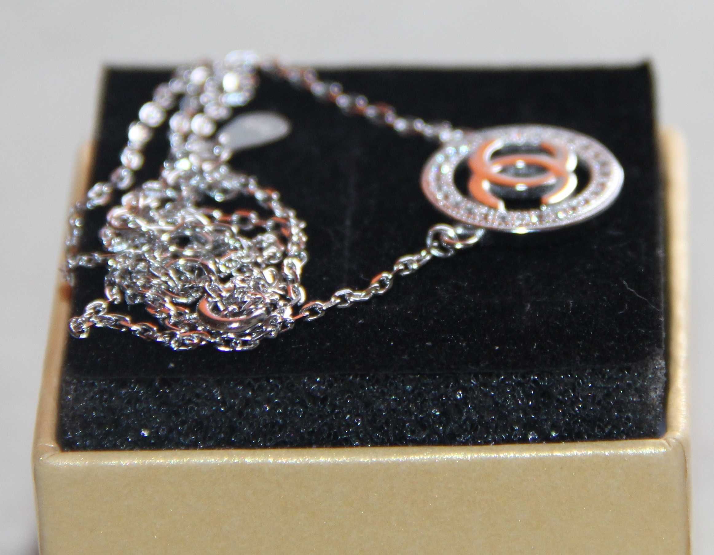 Chanel Srebro 925 srebrny łańcuszek naszyjnik kolia Chanelka cc