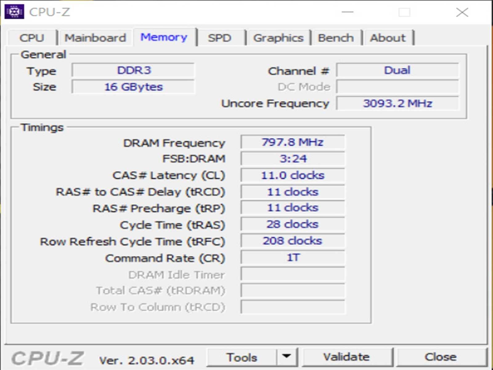 DDR3 16GB Samsung 12800 L