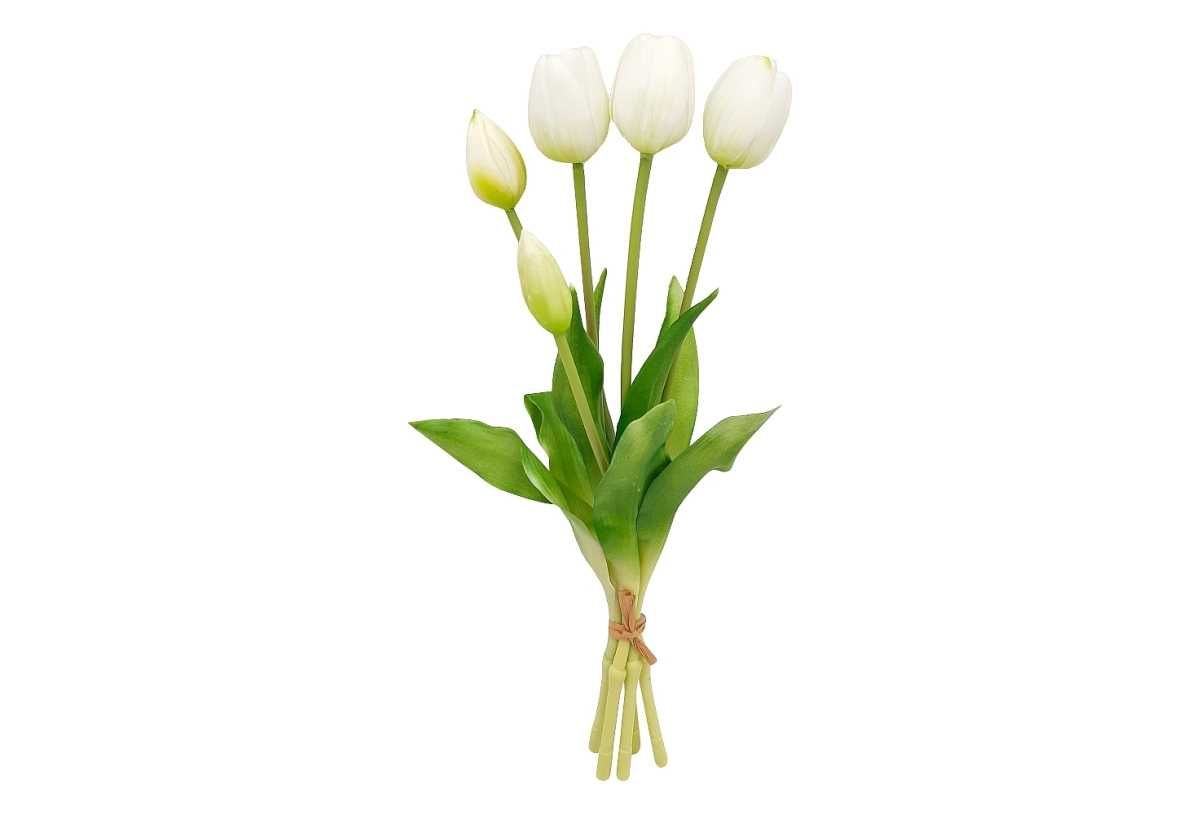 Sztuczne tulipany silikonowe bukiet 5 szt tulipan silikonowy biały