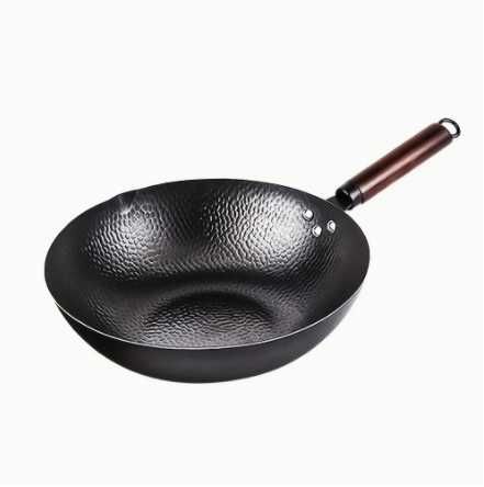 Вок з дерев’яною ручкою 30 см з плоским дном