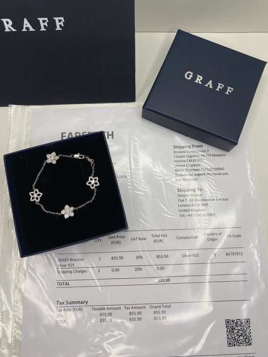 ОРИГІНАЛ Браслет GRAFF | Жіночий браслет на руку Графф | З документами