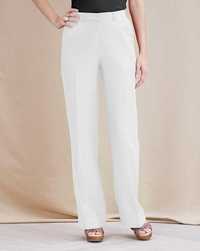 52 Joanna Hope spodnie lniane białe 108-116 cm Dla niskiej damy