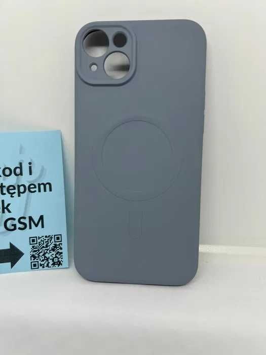 Mercury MagSafe Silicone Mikrofibra - iPhone 15 PLUS - Niebieski
