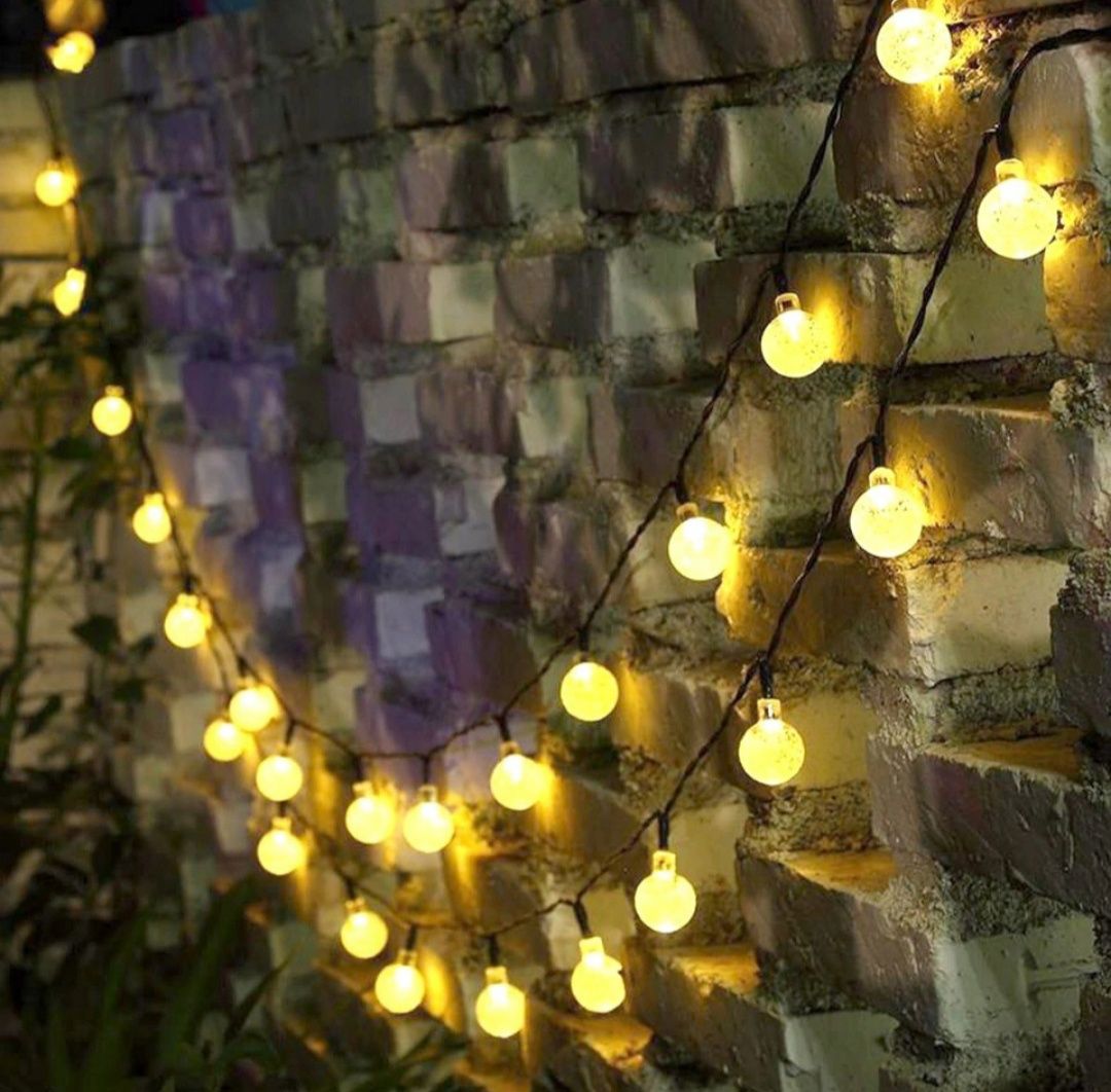 Girlanda lampki ogrodowe solarne 40 LED 5m ciepłe