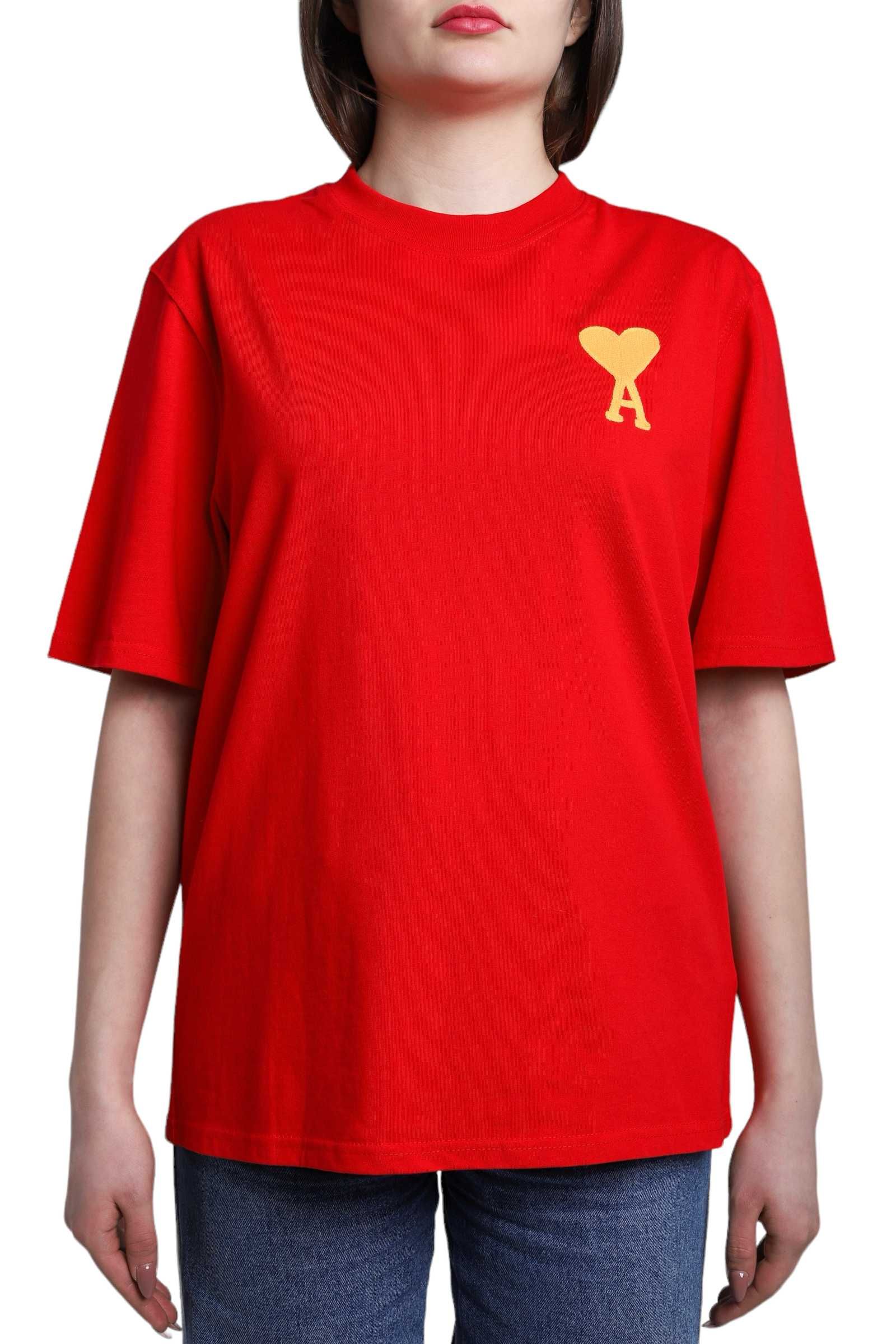 Футболка AMI Paris Ami de Coeur Lurex T-Shirt Red