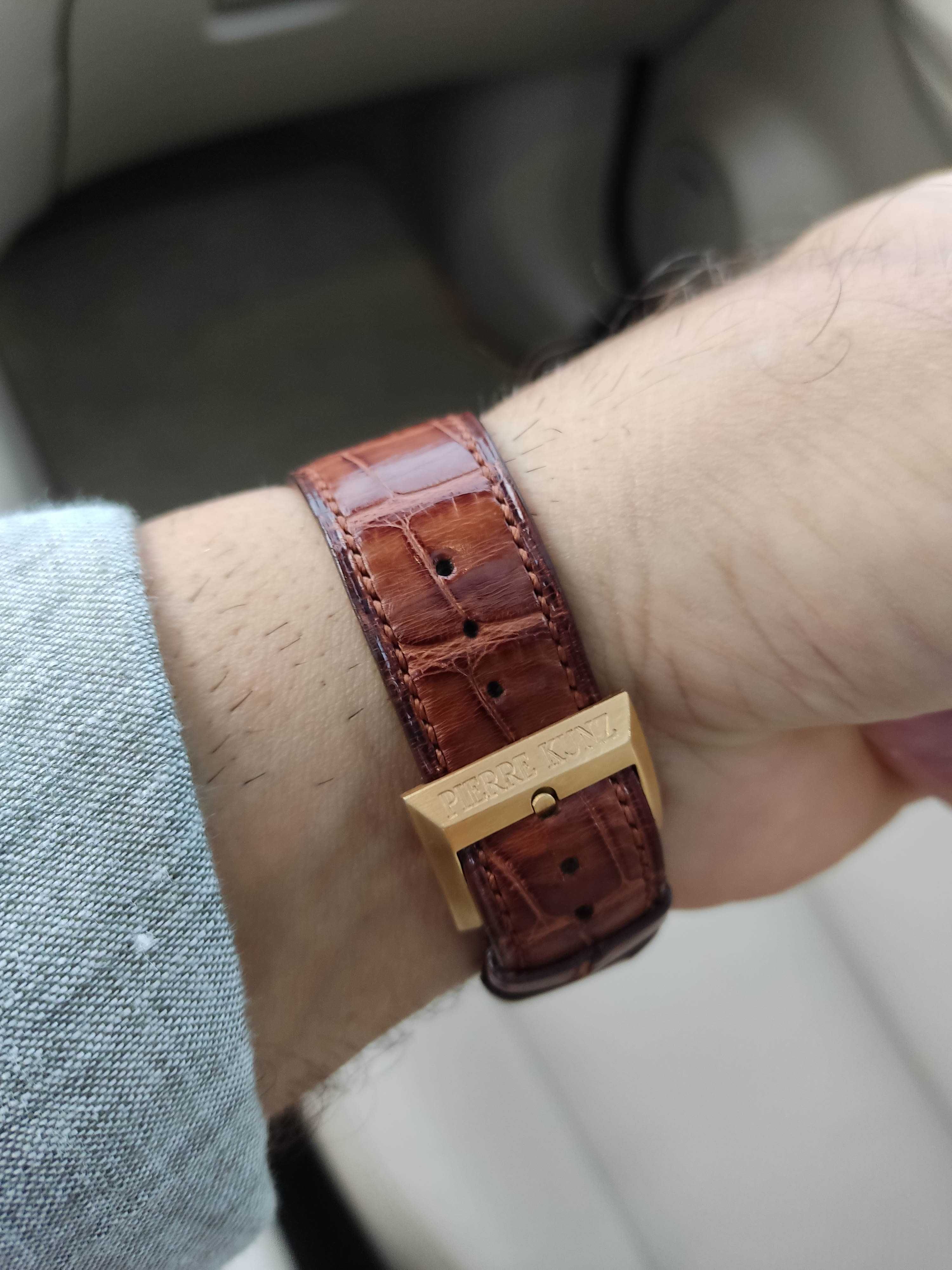 Pierre Kunz Triple seconde rétrograde złoty zegarek 750 gold 18K