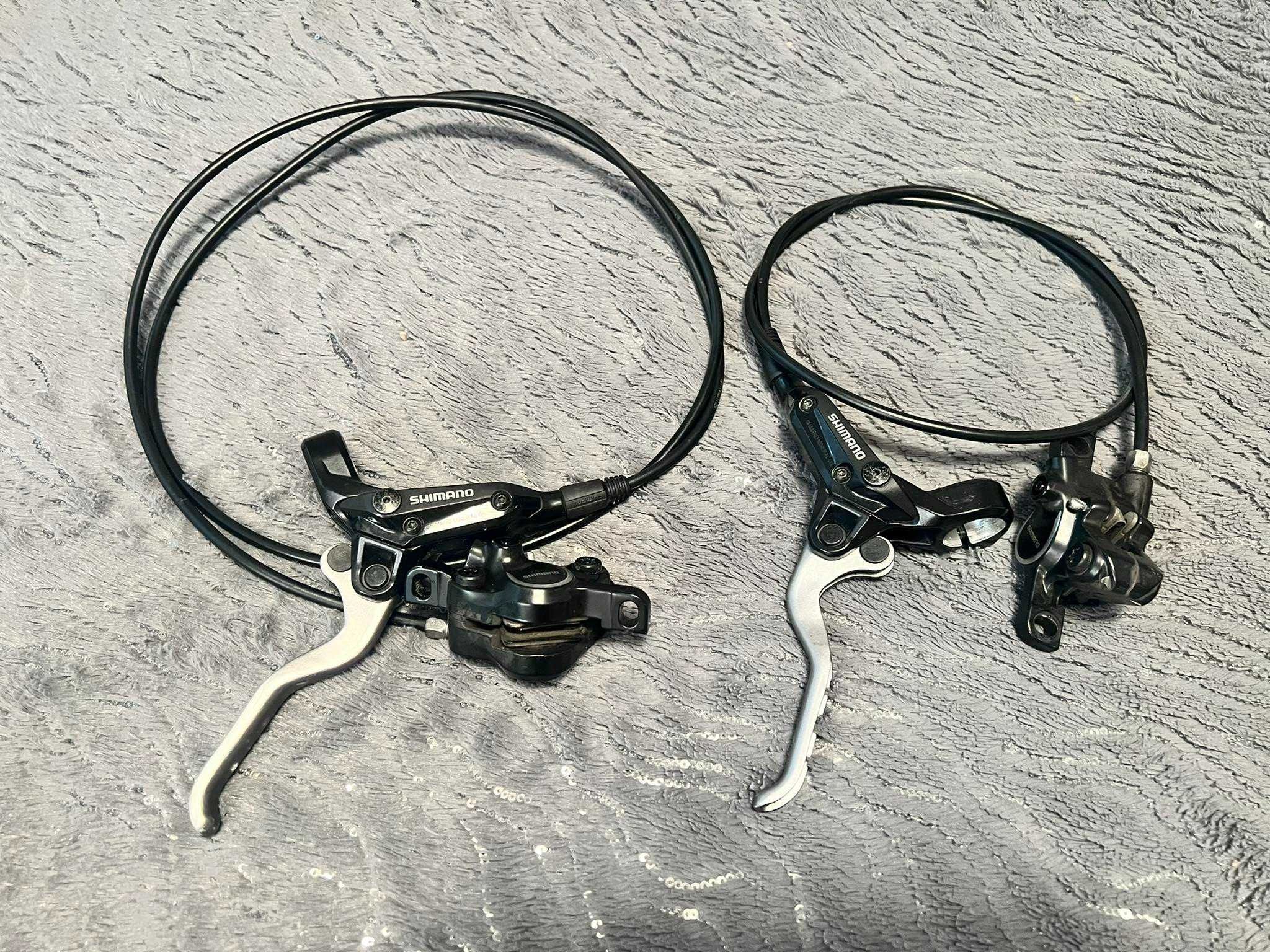Hamulce Shimano BR-M365 P+T, klamki, zaciski, klocki, zakute i zalane