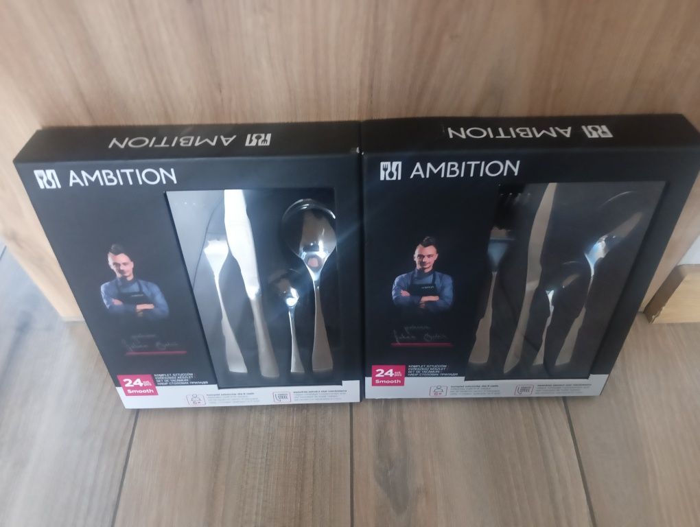2 zestawy sztućców AMBITION smooth dla 12osób