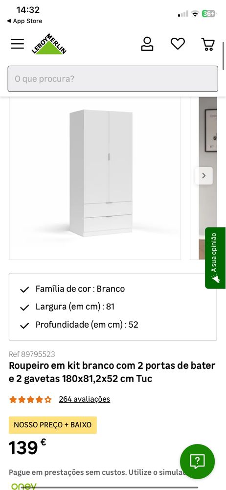 Roupeiro Leroy Merlin Branco