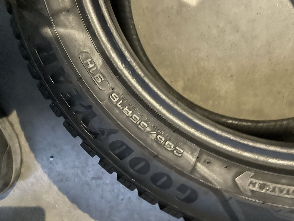 2x opony 205/55/16 goodyear ultragrip 9+ super stan zimowe 2020 rok