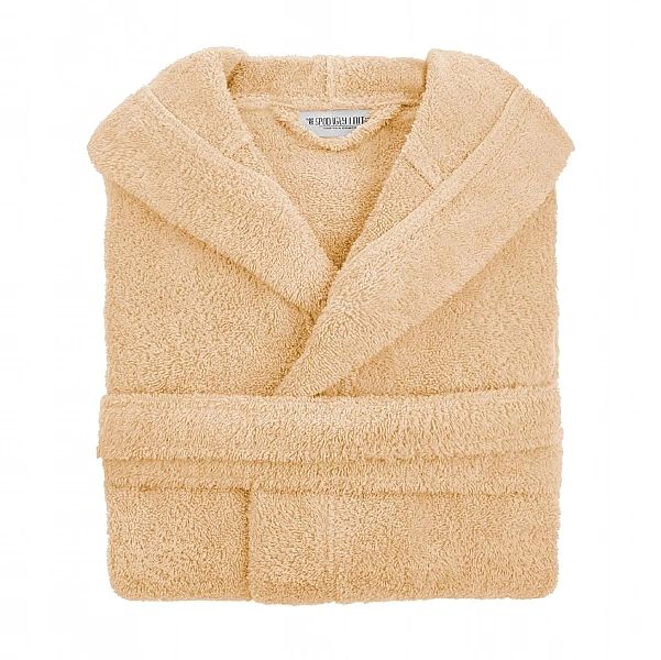 Szlafrok Bawełniany z Kapturem Unisex L/XL Beż