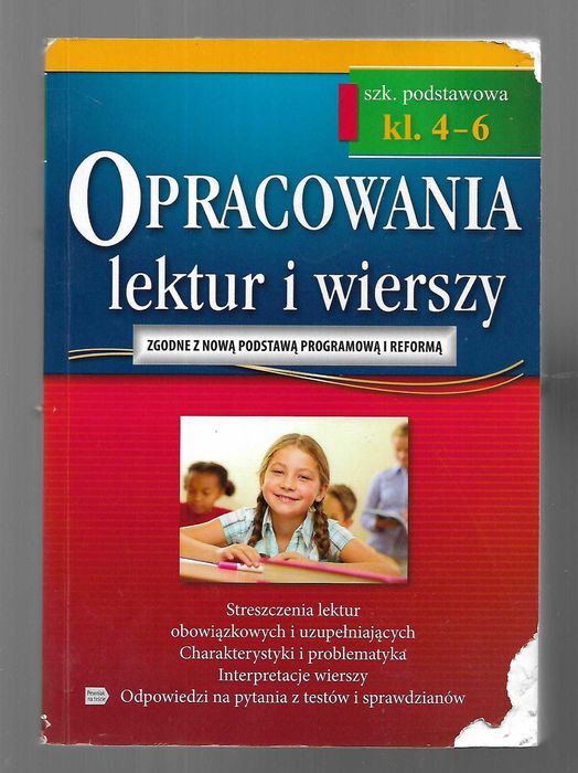 Opracowanie lektur i wierszy kl. 4-6  szkoła podstawowa