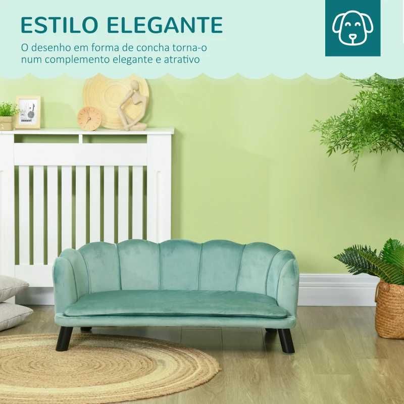 Sofá para Cães Médios - veludo verde