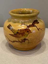Wazon z ptaszkiem, ceramika sygnowana Arnaldo Miniati Italy.