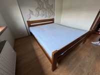 Łóżko drewniane jak nowe z materacem 160 x 205