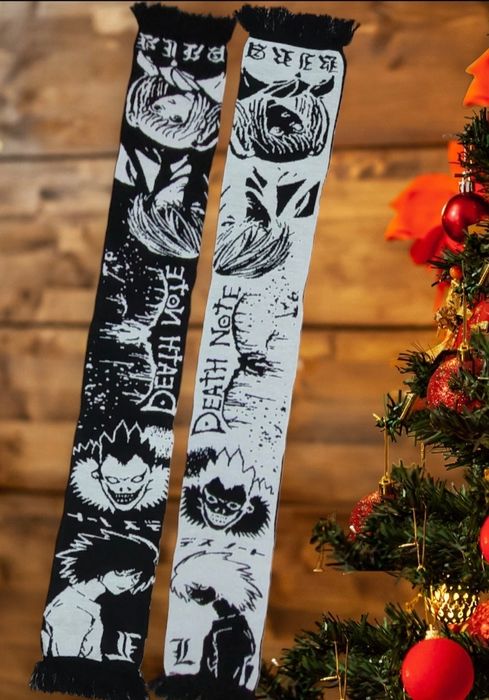 Death note шарфик з героями анімешки, 150см. Ваш стильний аксесуар