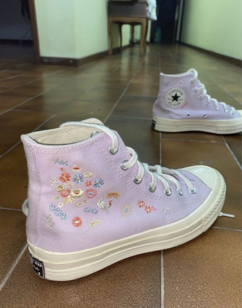 all star lilas de plataforma (tamanho 37,5)