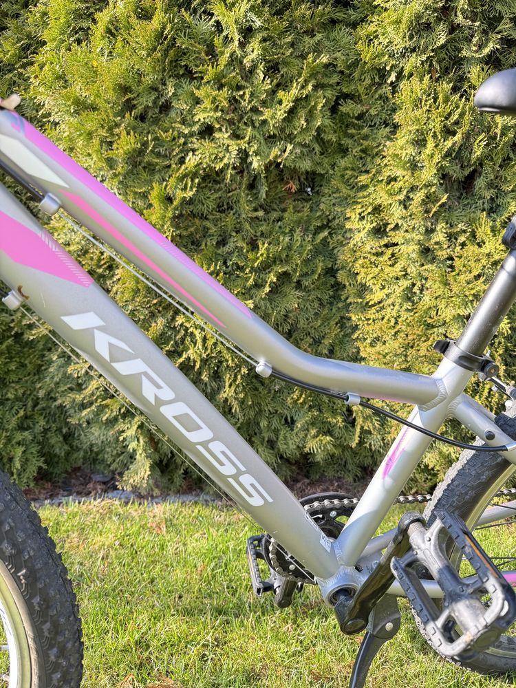 Kross Lea JR 2.0 24 (12") rower srebrno-różowo