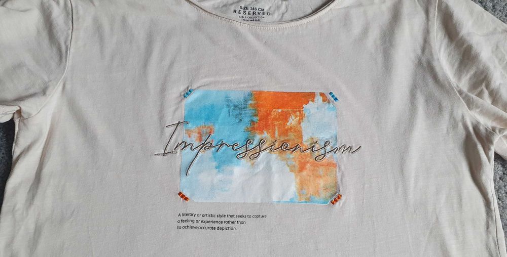 T-shirt dziewczęcy Reserved, rozmiar 146 cm (10 - 11 lat).