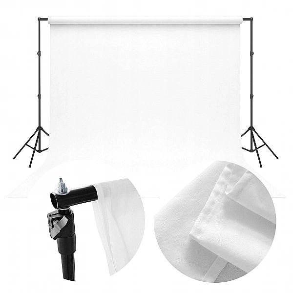 Tło FOTGRAFICZNE 300x600 cm DUŻE bawełniane materiałowe Gen BIAŁE